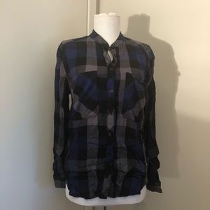 Blue flannel button down shirt